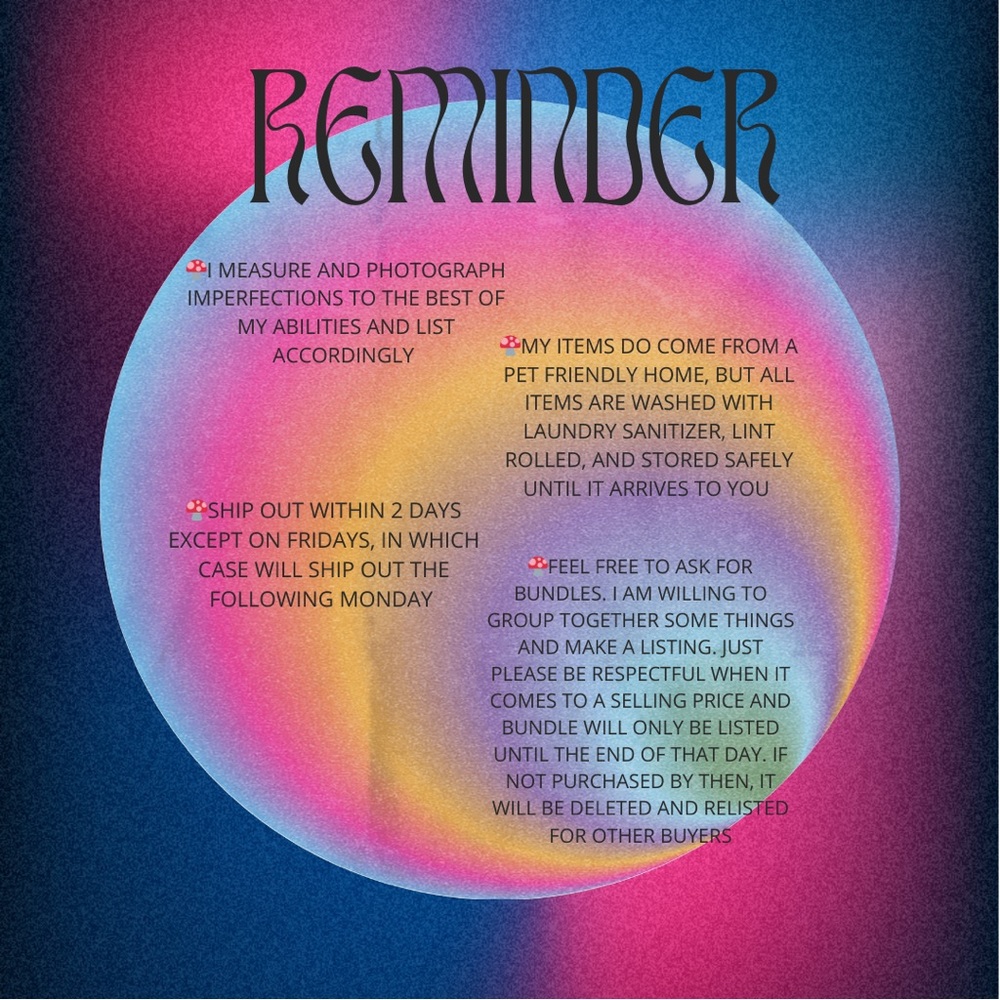 A reminder of my shop policy